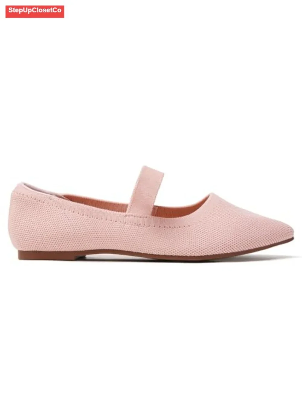 Knit Bow Ballet Flats Pointed Toe Mary Jane Shoes Comfortable Dressy Loafers